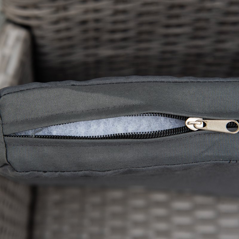 Outsunny 4 Pieces Outdoor PE Rattan Dining Chairs Set with Cushion, Garden Armchair with Armrests, High Backrest, Metal Frame Patio Wicker Furniture, Grey