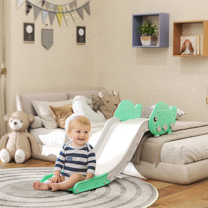 AIYAPLAY Sofa Slide for Kids, Toddler Slide with 130cm Extended Length, Non-Slip Pads, Indoor Kids Slide for Sofa, Bed, Stairs, Easy Assemble & Storage, Green