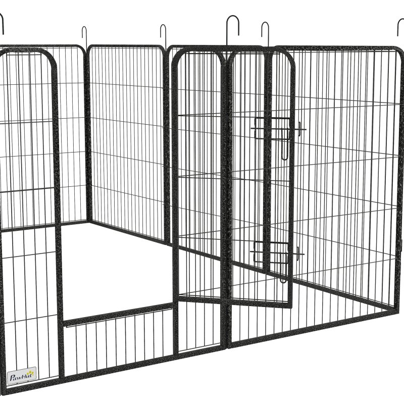 PawHut Dog Pen 12 Panels Puppy Pen Heavy Duty Pet Playpen for Indoor Outdoor for Dogs, Rabbits, Ducks 100cm High