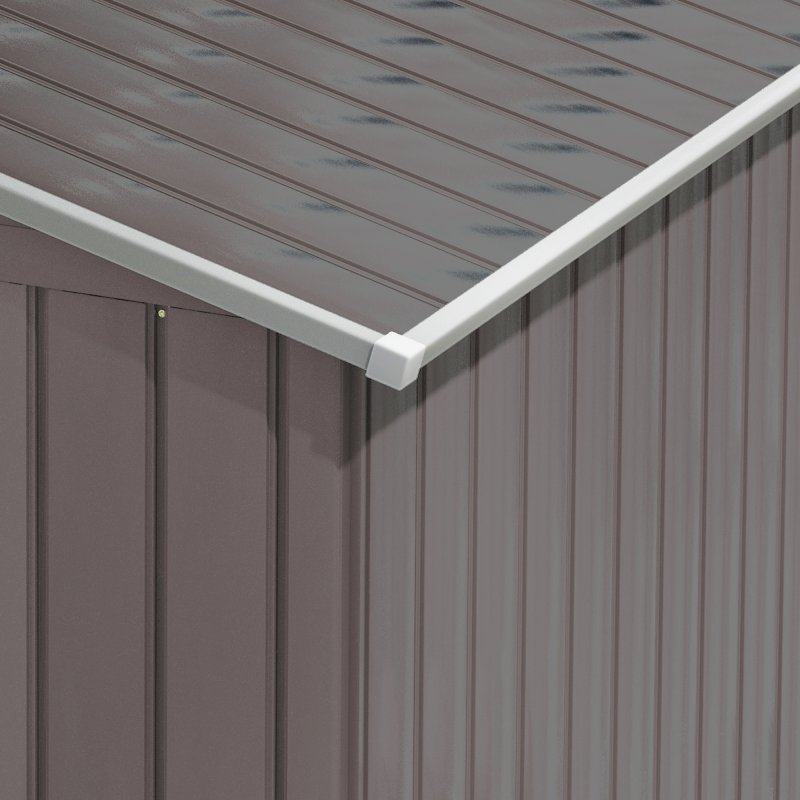 Outsunny 7 x 4ft Metal Garden Shed, Outdoor Storage Tool House with Ventilation Slots, Foundation Kit and Lockable Double Doors, Grey