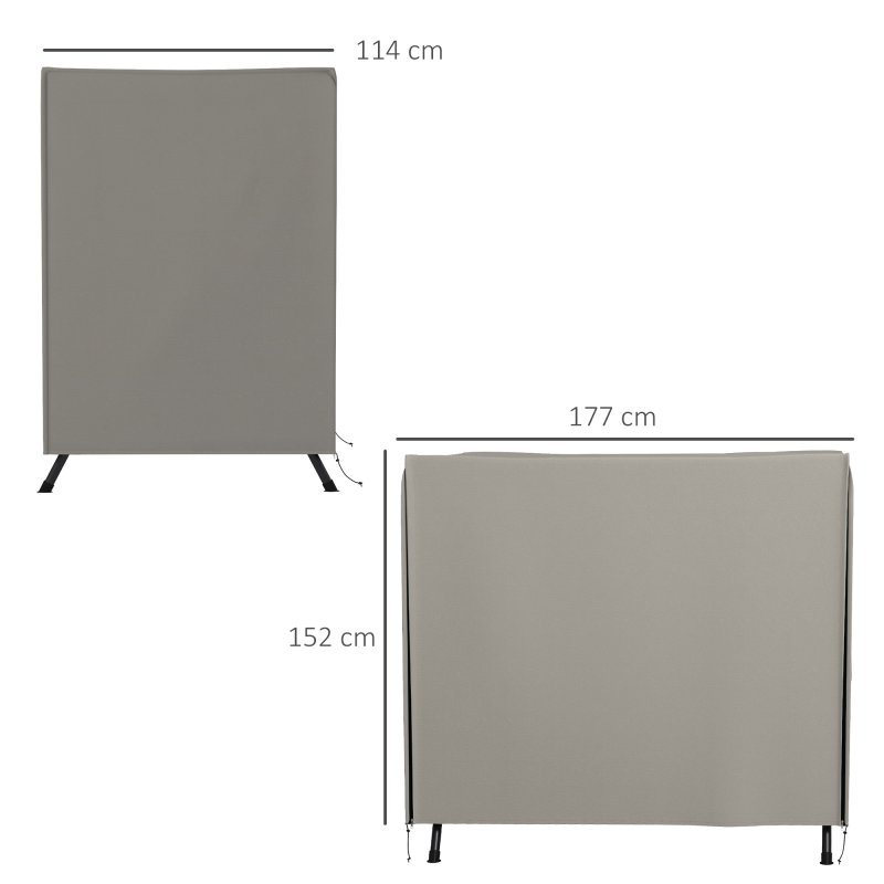 Outsunny 3 Seater 600D Oxford Patio Swing Chair Cover Outdoor Garden Furniture Rain Protection Protector Waterproof Anti-UV, 177 x 114 x 152cm, Light Grey
