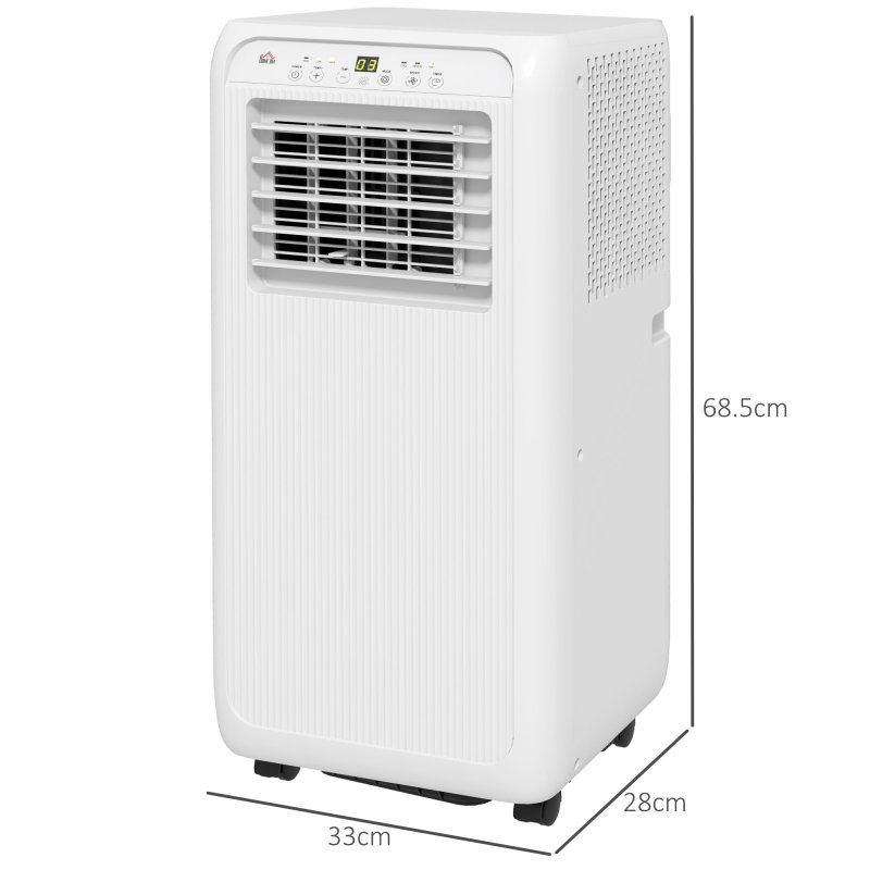 HOMCOM 7000 BTU Air Conditioning Unit, 3-in-1 Portable Air Conditioner, Dehumidifier, Cooling Fan with 2 Speeds, Remote Control, Digital Display, 24H Timer, Window Venting Kit, 26m²