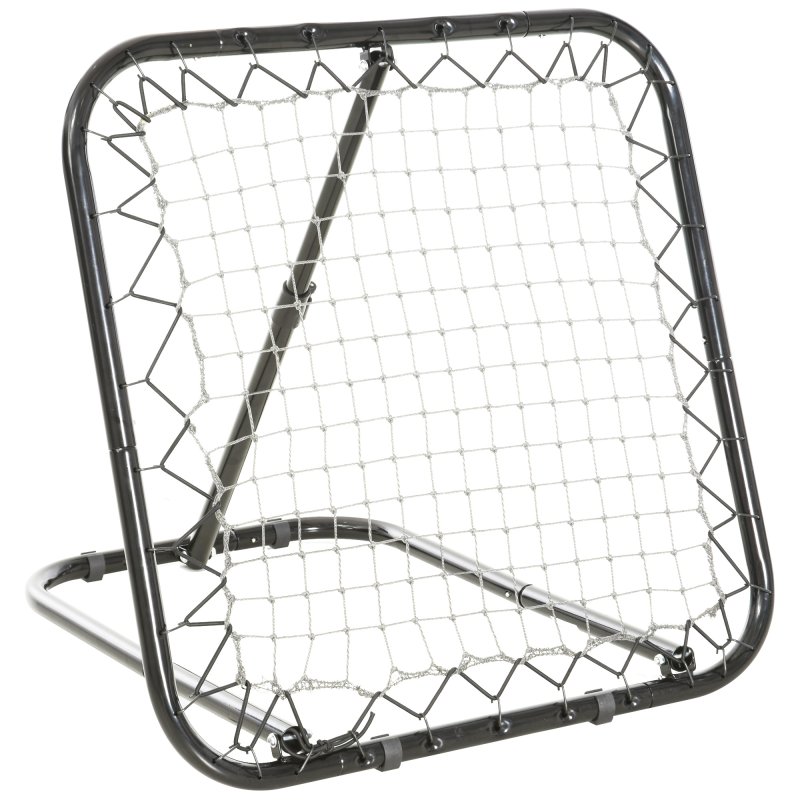 HOMCOM Angle Adjustable Rebounder Net Goal Training Set Suitable For Football, Baseball, Basketball Daily Training Black - 78L x 84W x 65-75H cm