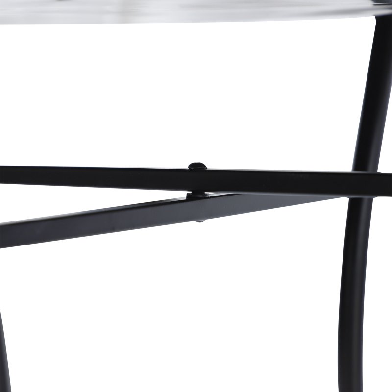 Outsunny 60 cm Mosaic Garden Table, Small Round Outdoor Side Table with Ceramic Top, Plant Stand for Patio, Balcony, Orange and White