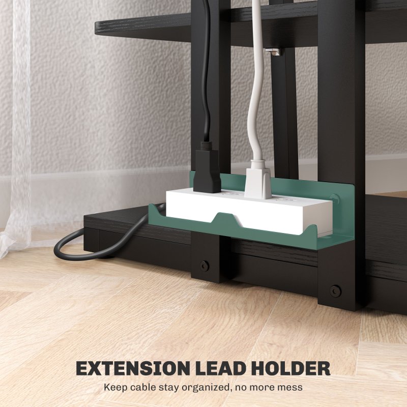 HOMCOM HiFi Stand, 4-Tier Media Storage Shelf with Adjustable Shelves, Power Strip Rack for Router, Record Player, Printer, Industrial TV Stand for up to 28 Inch TVs