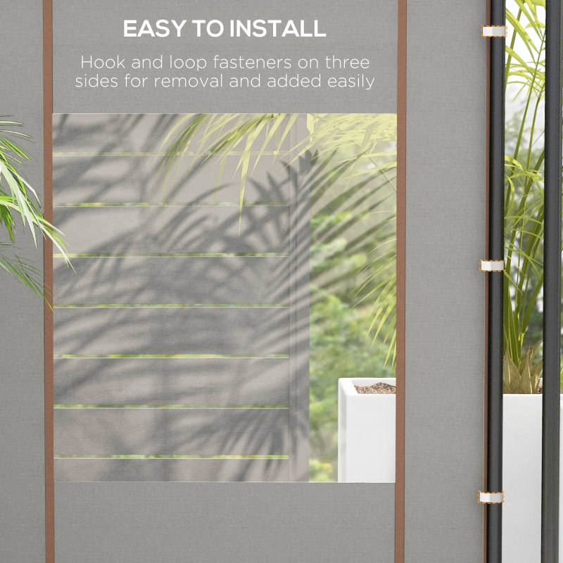 Outsunny Gazebo Side Panels with Zipped Doors and Windows, for 3x3(m) or 3x6m Pop Up Gazebo, 2 Pack Sides Replacement, Grey