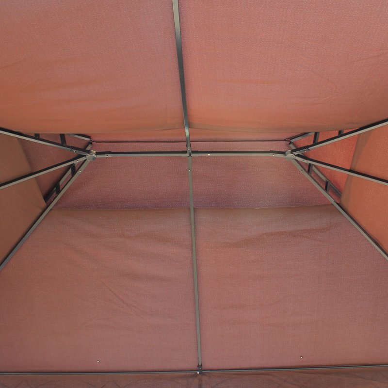 Outsunny 3 x 4m Garden Gazebo, Double Roof Marquee Canopy Shelter with Sidewalls, Solid Steel Frame for Garden, Lawn, Backyard and Deck