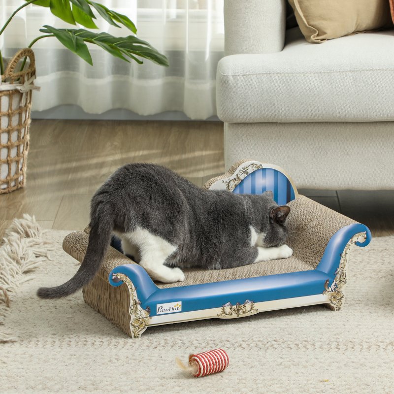 PawHut Cat Scratcher, 2-in-1 Cat Scratching Board with Catnip, Cardboard Lounge for Indoor Cats