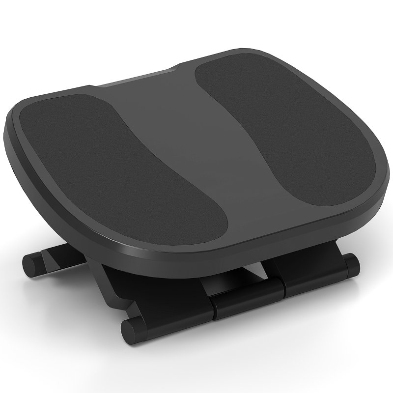 HOMCOM Footrest Adjustable Height & Angle 0-30 Degree for Better Posture at Office Grey