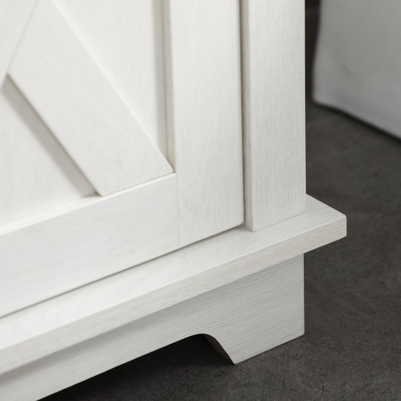 kleankin Bathroom Sink Cabinet, Under Sink Storage Cabinet with Double Doors and Shelves, White