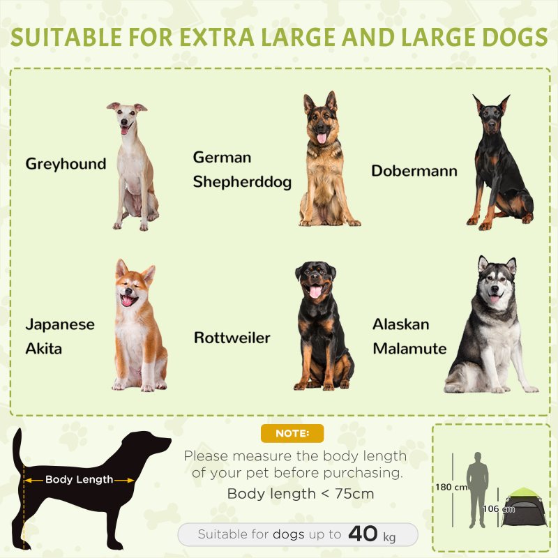 PawHut Foldable Dog Cat Tent, Portable Pet Playpen with Water-Resistant Oxford Cloth, Carry Bag, Exercise Tent for Extra Large Dog, Cat, Indoor Outdoor Use, Green