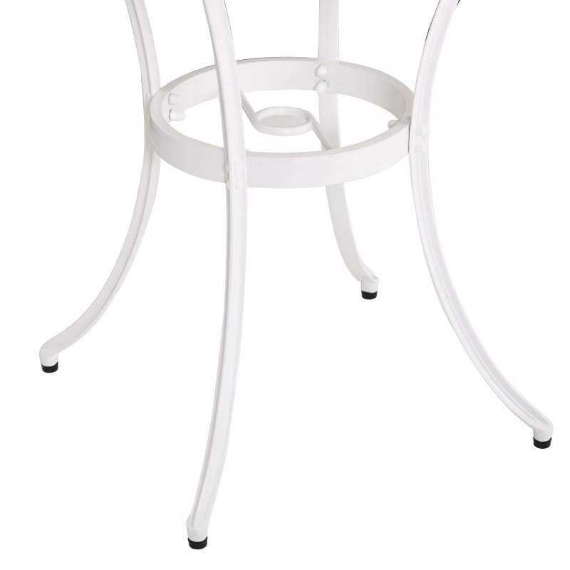 Outsunny 3 Piece Patio Bistro Set for 2, Outdoor Aluminium Garden Table and Chairs with Adjustable Footpads for Balcony, Garden and Patio, White