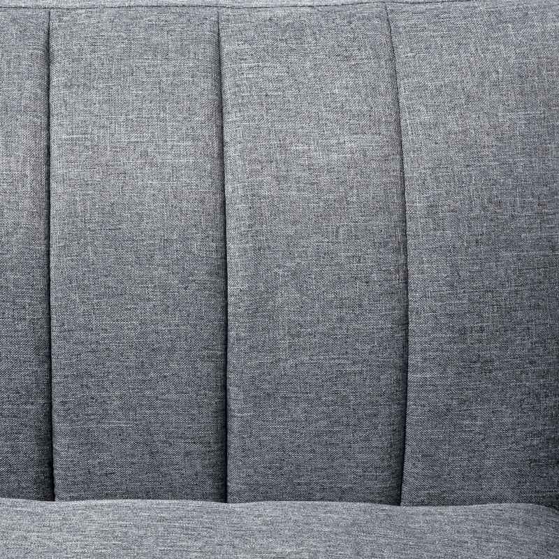 HOMCOM 3 Seater Sofa Bed, Convertible Linen Fabric Sofa Couch, Click Clack Sofabed with Adjustable Split Backrest for Living Room, Bedroom, Guest Room