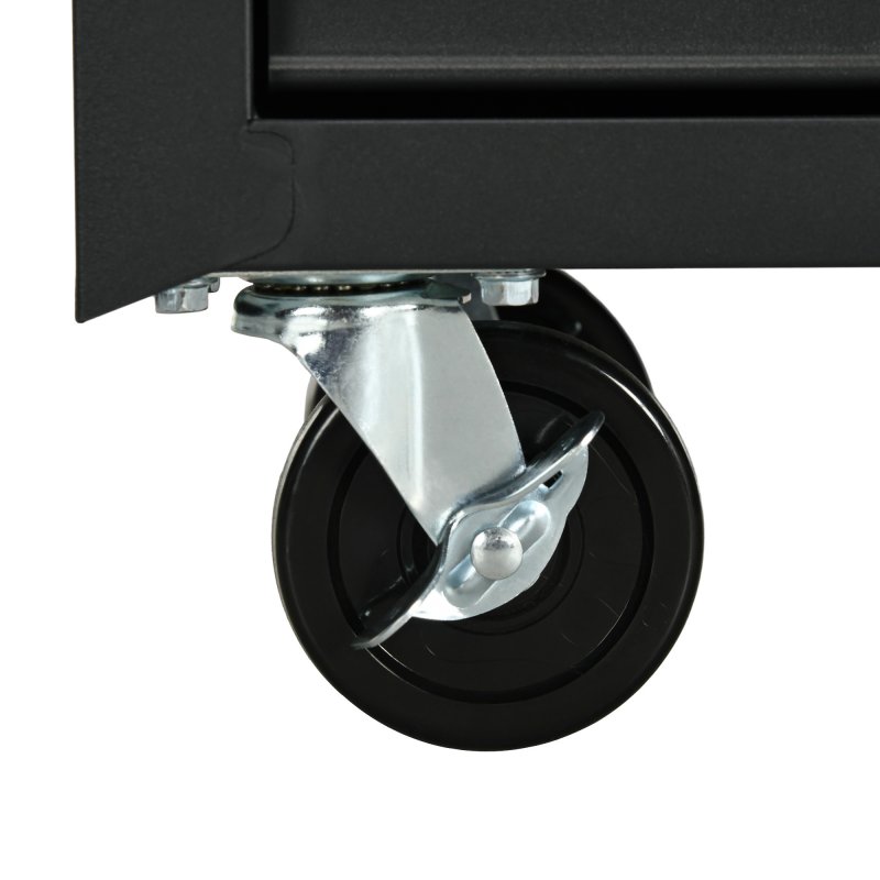 DURHAND 7-Drawer Rolling Tool Chest on Wheels, Lockable Tool Cabinet with Side Handle, Metal Tool Box Trolley for Garage, Workshop, Matte Black