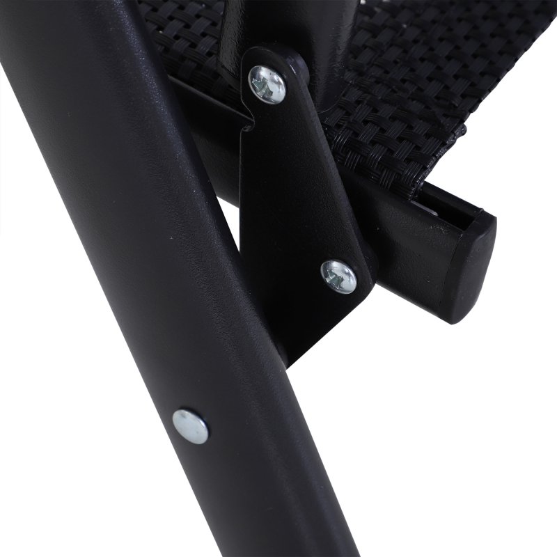 Outsunny Set of 2 Folding Garden Chairs, Metal Frame Garden Chairs Outdoor Patio Park Dining Seat with Breathable Mesh Seat, Black