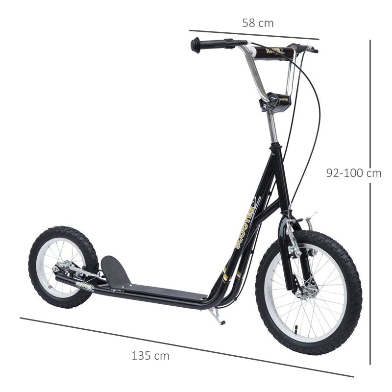 HOMCOM Kids Scooter, Teen Kick Scooter with Rubber Wheels, 16