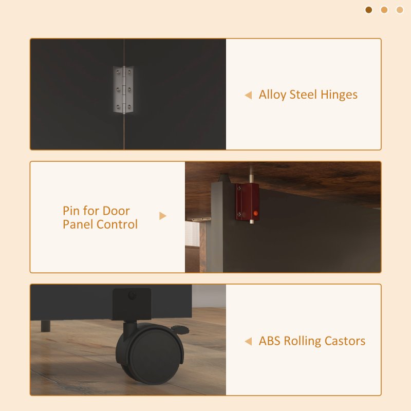 HOMCOM Folding Dining Table, Drop Leaf Table for Small Spaces, Foldable Table with Drawer and Storage Shelves for Kitchen, Dining Room, Rustic Brown