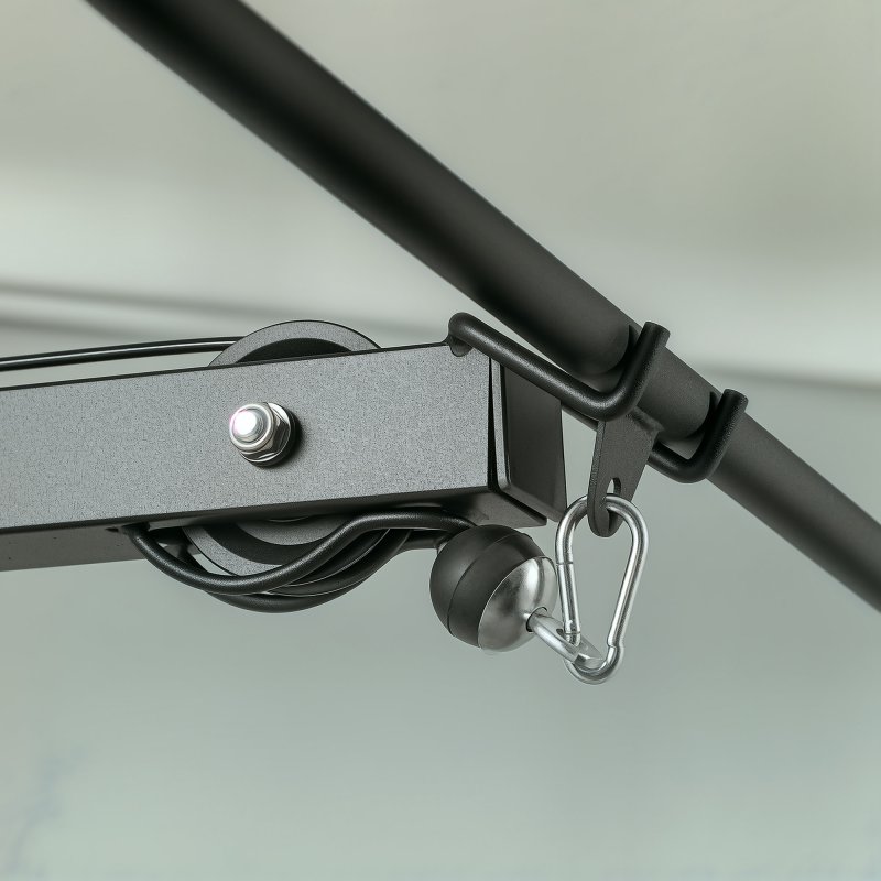 HOMCOM Lat Pull Down Machine with Extra Pulley for Seated Rows, Cable Pulley System with Adjustable Seat for Home Gym