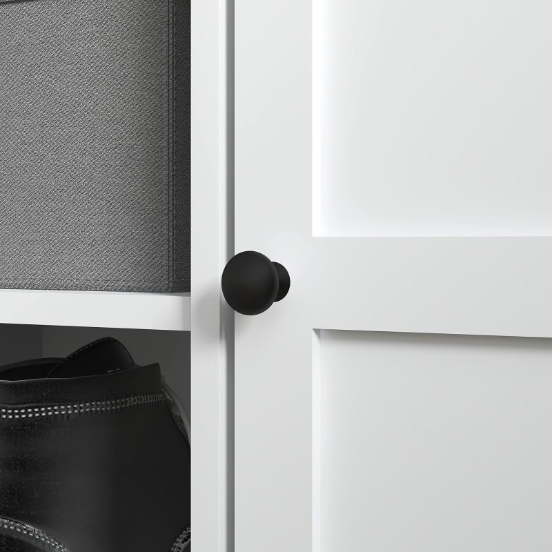 HOMCOM Shoe Bench with Seat, Shoe Storage Bench with Cushion, 2 Cabinets and Adjustable Shelf for Entryway, Hallway, Living Room, Bedroom, White