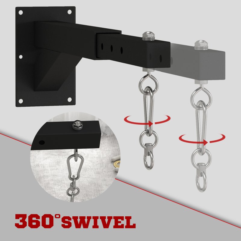 SPORTNOW Punch Bag Bracket, 5-Length Adjustable Boxing Bag Bracket, Heavy Duty Punch Bag Wall Bracket, for Home Gym, Kickboxing, Muay Thai, Punching Training
