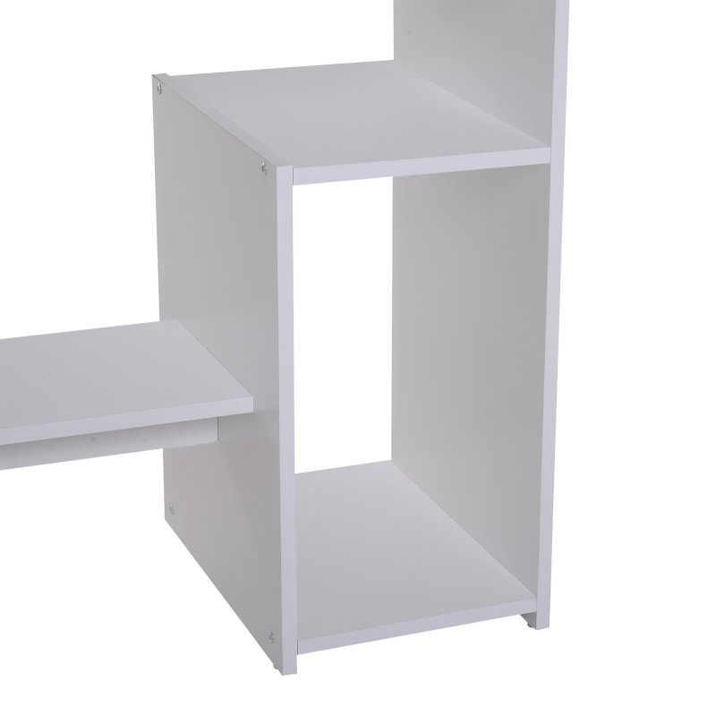 HOMCOM Compact Small Computer Table Wooden Desk Keyboard Tray Storage Shelf Modern Corner Table Home Office