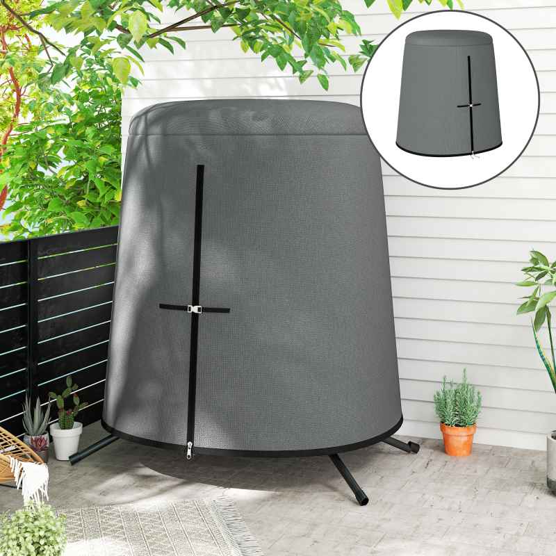 Outsunny Hanging Egg Chair Cover, Outdoor Single Swing Chair Cover, Waterproof Anti-dust Furniture Protector with Zipper, 300D Oxford Fabric for 200 x 230 cm Stand, Grey