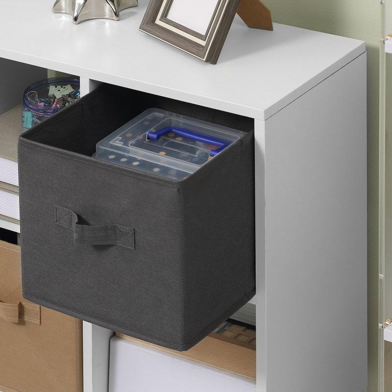 HOMCOM Freestanding 6 Cube Storage Cabinet Unit w/ 3 Fabric Drawers Handles Home Office Organisation Shelves Furniture