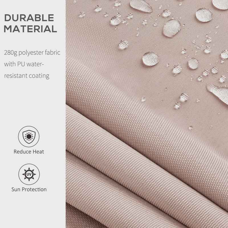 Outsunny 4x2.5m Retractable Manual Awning Window Door Sun Shade Canopy with Fittings and Crank Handle Beige