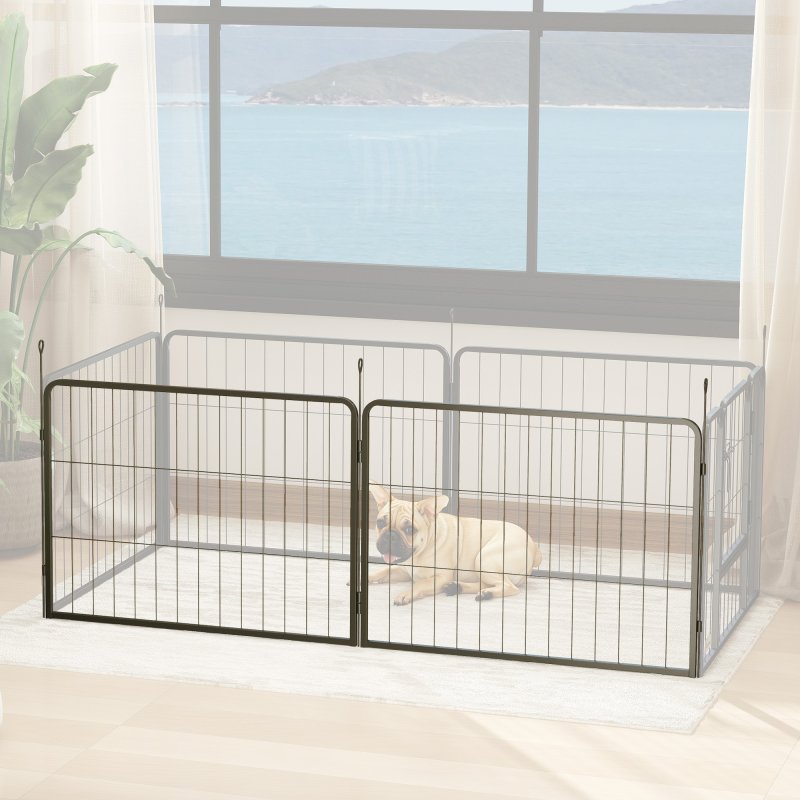 PawHut 2 Piece Dog Pen Expansion Pack for 60cm High Pet Playpen with 3 Connecting Stakes, Puppy Pen for Small Dogs