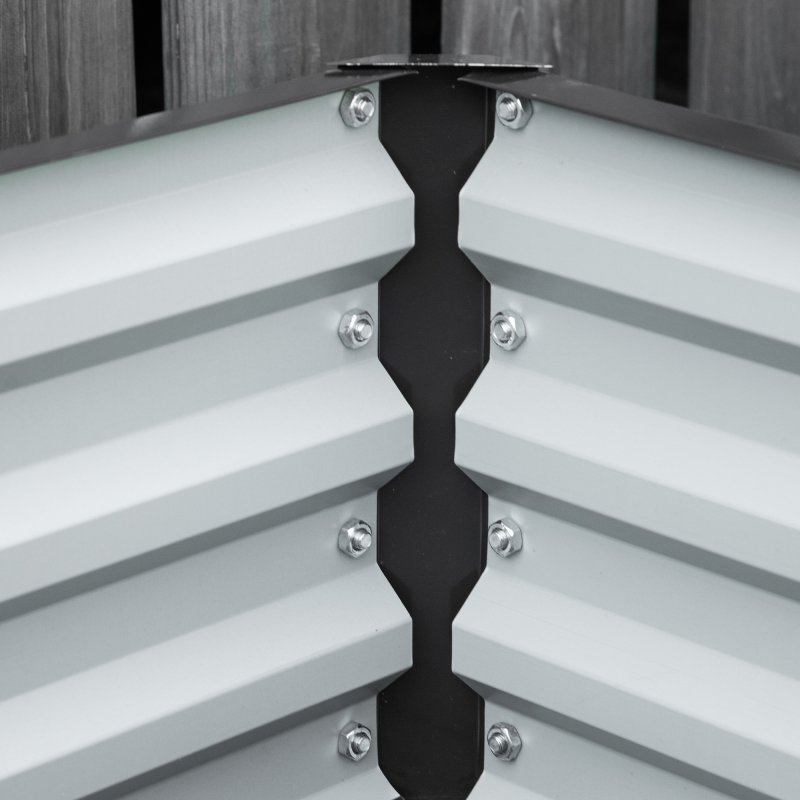 Outsunny 216L Rectangle Raised Garden Bed Box with Weatherized Steel Frame for Vegetables, Flowers and Herbs, 120 x 60 x 30.5cm, Grey