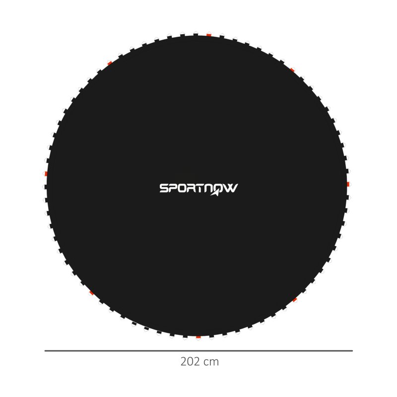 SPORTNOW Trampoline Replacement Mat with Eight Rows of Stitching, Spring Pull Tool, 42 V-Hooks, for 8ft Trampoline, Using 14cm Springs, Trampoline Jumping Mat, Black