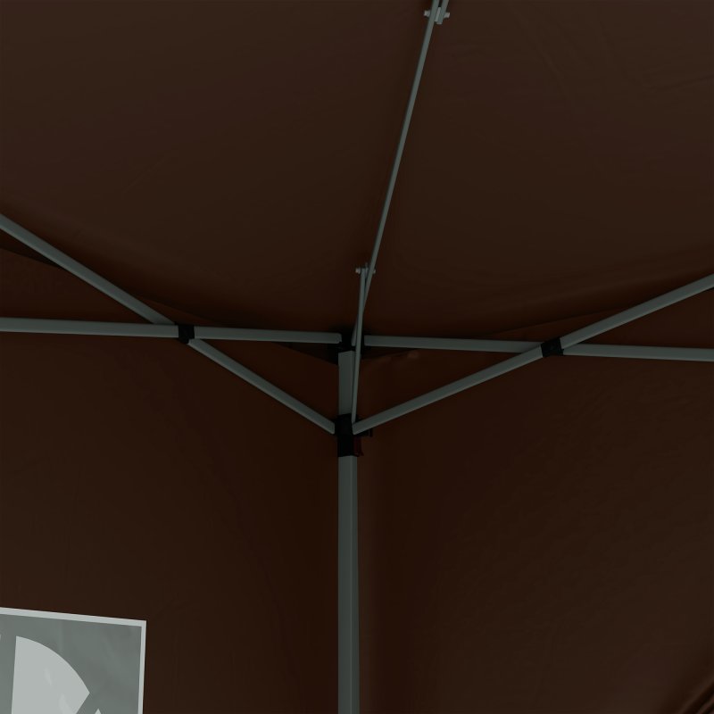 Outsunny 3 x 3 Meters Pop Up Water Resistant Gazebo Wedding Camping Party Tent Canopy Marquee with Carry Bag and 2 Windows, Coffee