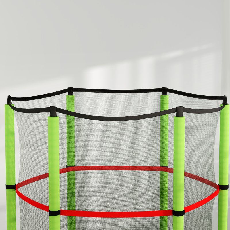 HOMCOM 4.6FT Kids Trampoline for Toddlers Outdoor Indoor w/ Enclosure Net, Steel Frame, for Ages 3-6 Years