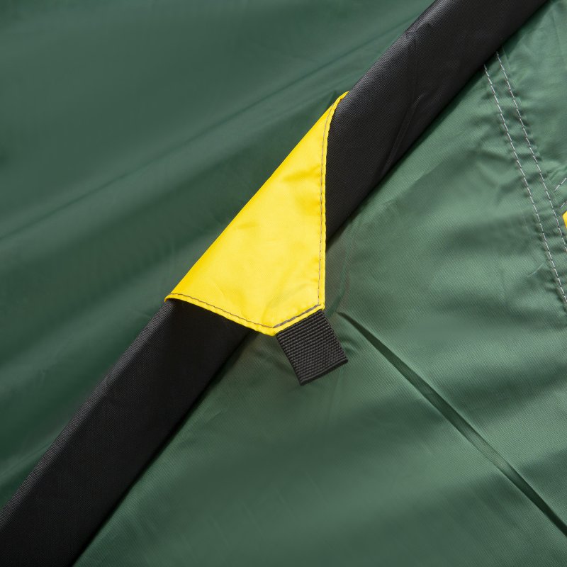Outsunny Two-Man Camping Tent Dome Tent with Weatherproof Shell, Vestibule & Windows, for Fishing & Hiking, Green and Yellow