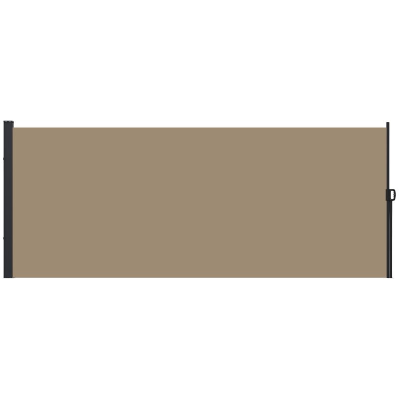 Outsunny Retractable Side Awning, Garden Privacy Screen Divider, Full Cassette Wind Breaker for Hot Tub, Balcony, Terrace, Pool, 400 x 160cm, Khaki