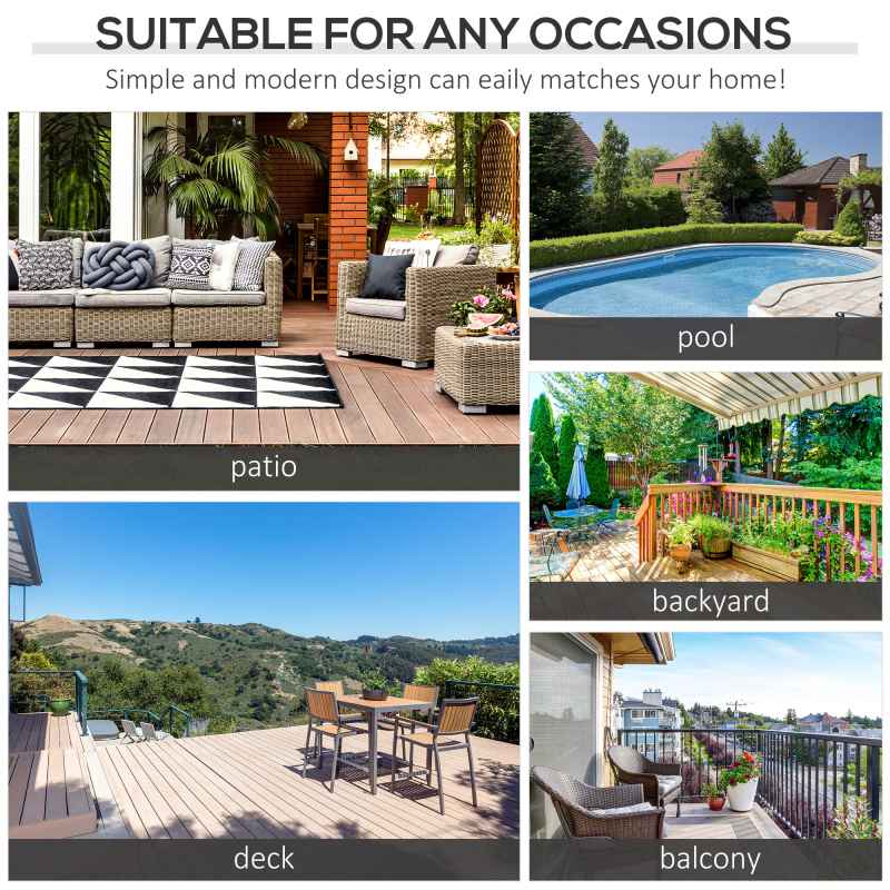 Outsunny Rattan Coffee Table, Patio Wicker Table with All-Weather Material for Garden, Balcony, Backyard, Grey