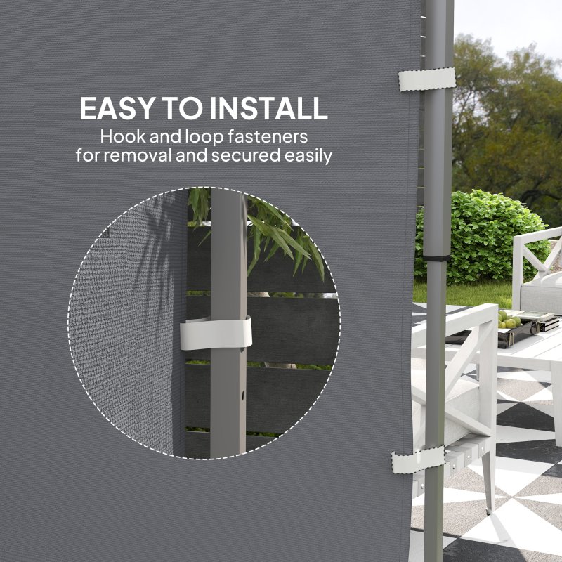 Outsunny Gazebo Side Panel, Canopy Sidewall Panel with 4 Mesh Bags and 2 Storage Pockets for 3 x 3 m Straight Leg Pop Up Gazebos, 1 Pack Sidewall Only, Grey