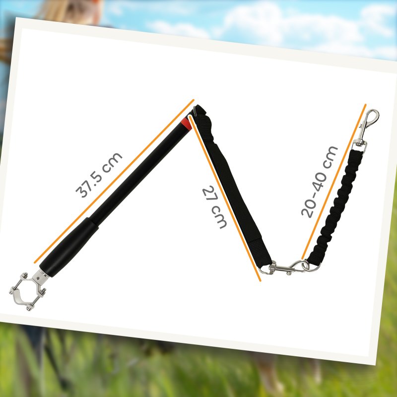 PawHut Dog Lead for Bicycle, Dog Bicycle Exerciser Leash Easy Installation Removable, Hands Free Dog Bike Leash for Cycling, Training, Jogging, Black