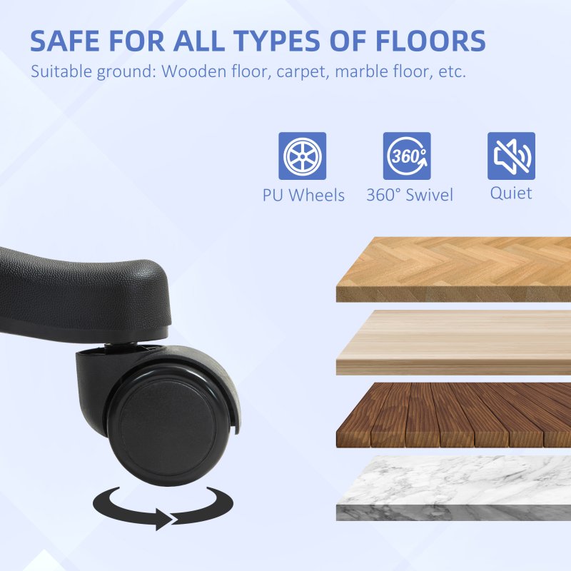 HOMCOM Executive Office Chair, PU Leather High Back Desk Chair, Swivel Computer Chair with Adjustable Height and Tilt Function, Grey