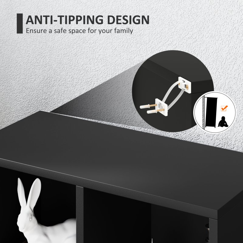 HOMCOM 2 Tier Bookshelf, Modern Cube Bookcase with 5 Open Storage Compartments, Freestanding Display Storage Unit for Living Room, Bedroom, Study