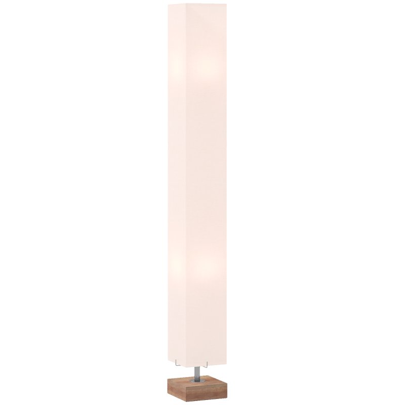 HOMCOM Floor Lamp, 120cm Standing Lamp with Linen Lampshade, Standard Light with Pine Wood Base for Living Room, Bedroom (Bulbs Not Included)