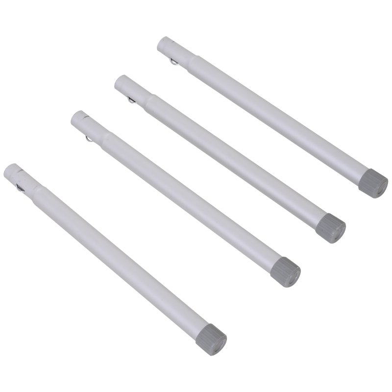 Outsunny 4ft Aluminium Picnic Table with Side Desktop Adjustable Outdoor BBQ Party Portable Folding Lightweight