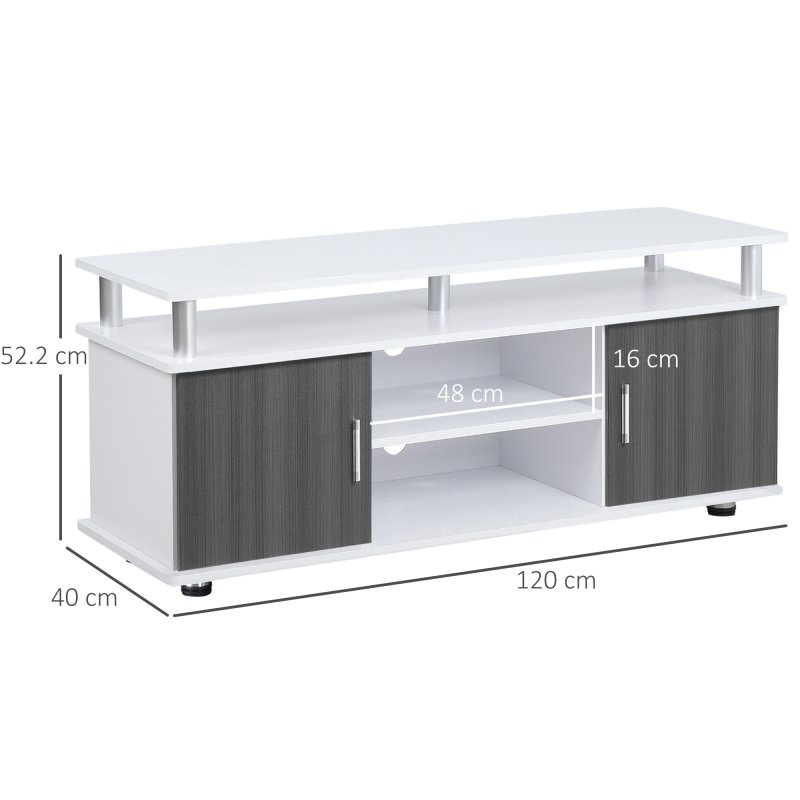 HOMCOM TV Cabinet Unit for TVs up to 50'' with Storage Shelf and Cupboards, Living Room Entertainment Center Media Console