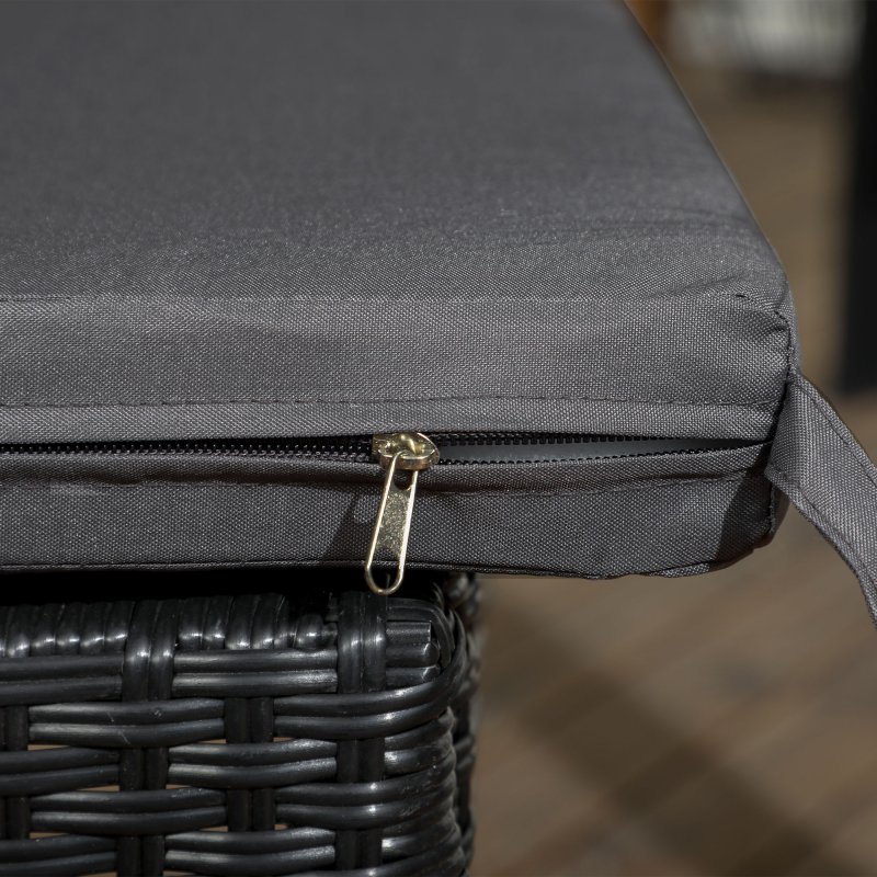 Outsunny 4 Pieces PE Rattan Garden Chairs with Cushion, Patio Wicker Dining Chairs with Backrest for Patio, Deck, Garden, Black