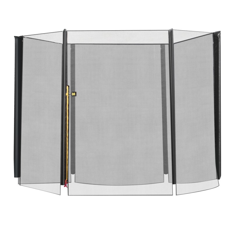 HOMCOM 8ft Trampoline Net Replacement Safety Net Enclosure Net Spare w/ 6 Poles