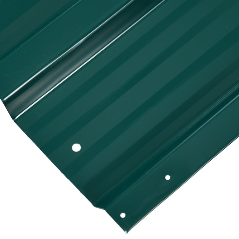 Outsunny Corrugated Roofing Sheets, Pack of 12, Galvanised Metal Roofing Sheets for Greenhouse, Garage, Storage Shed, Carport, 129 x 45cm, Green