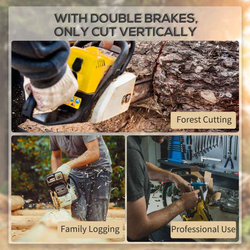 DURHAND Aluminium Chainsaw with Double Brake Protection and Blade Cover, 2000 W, 40 cm, for Wood, Trees and Branches, Yellow