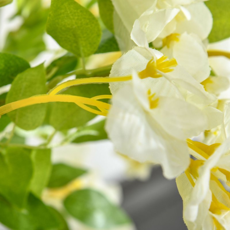 HOMCOM Artificial Realistic White Wisteria Tree Faux Decorative Plant in Nursery Pot for Indoor Outdoor D??cor, 160cm