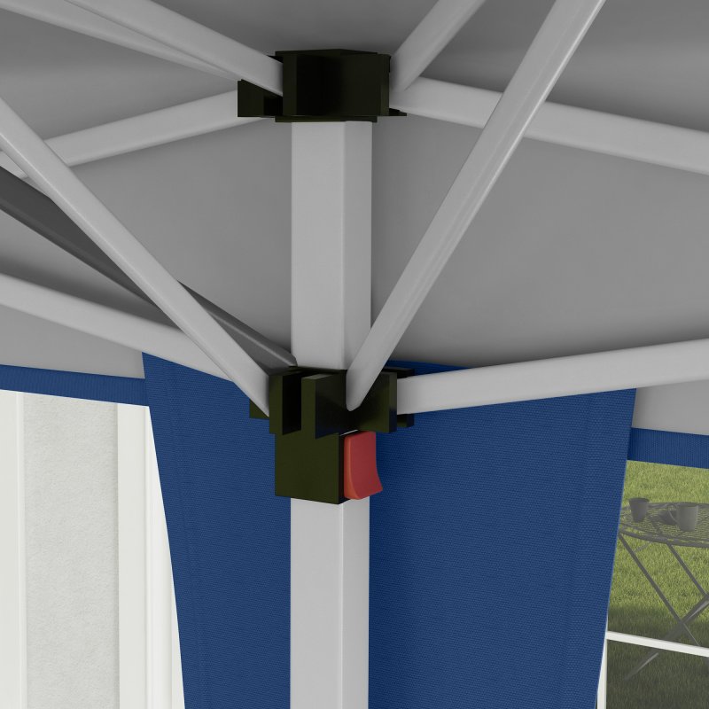 Outsunny Pop Up Gazebo 3 x 6m, Foldable Canopy Tent, Height Adjustable Wedding Awning Canopy w/ Carrying Bag, Blue