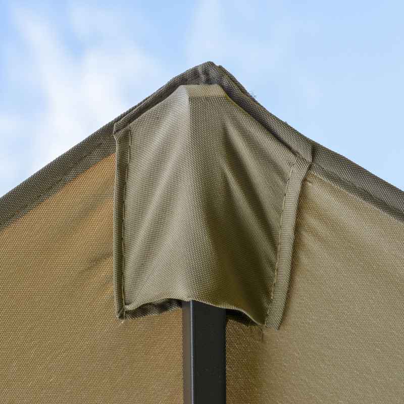 Outsunny 4.6m Garden Parasol Double-Sided Sun Umbrella Patio Market Shelter Canopy Shade Outdoor with Cross Base - Khaki
